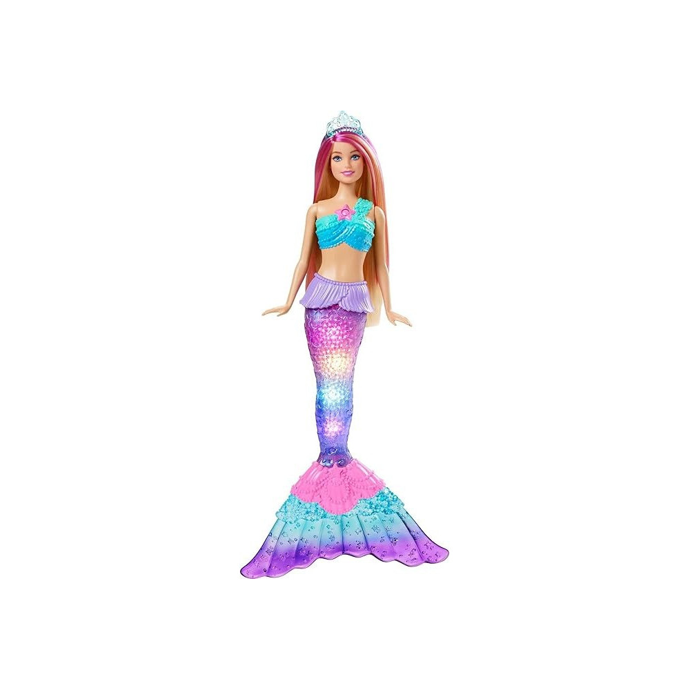 Barbie Mermaid Doll With Water-Activated Twinkle Light-Up Tail, Pink-Streaked Hair