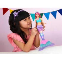 Barbie Mermaid Doll With Water-Activated Twinkle Light-Up Tail, Pink-Streaked Hair