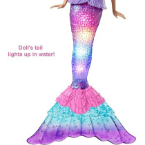 Barbie Mermaid Doll With Water-Activated Twinkle Light-Up Tail, Pink-Streaked Hair
