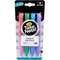 Crayola Washable Gel Pen Set, 3 Shades In 1 Pen, 4 Count