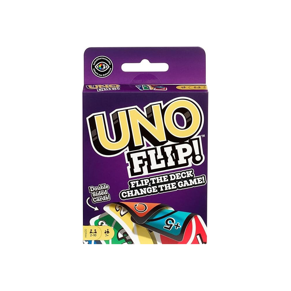 Uno Double Sided Flip Card Game, Purple