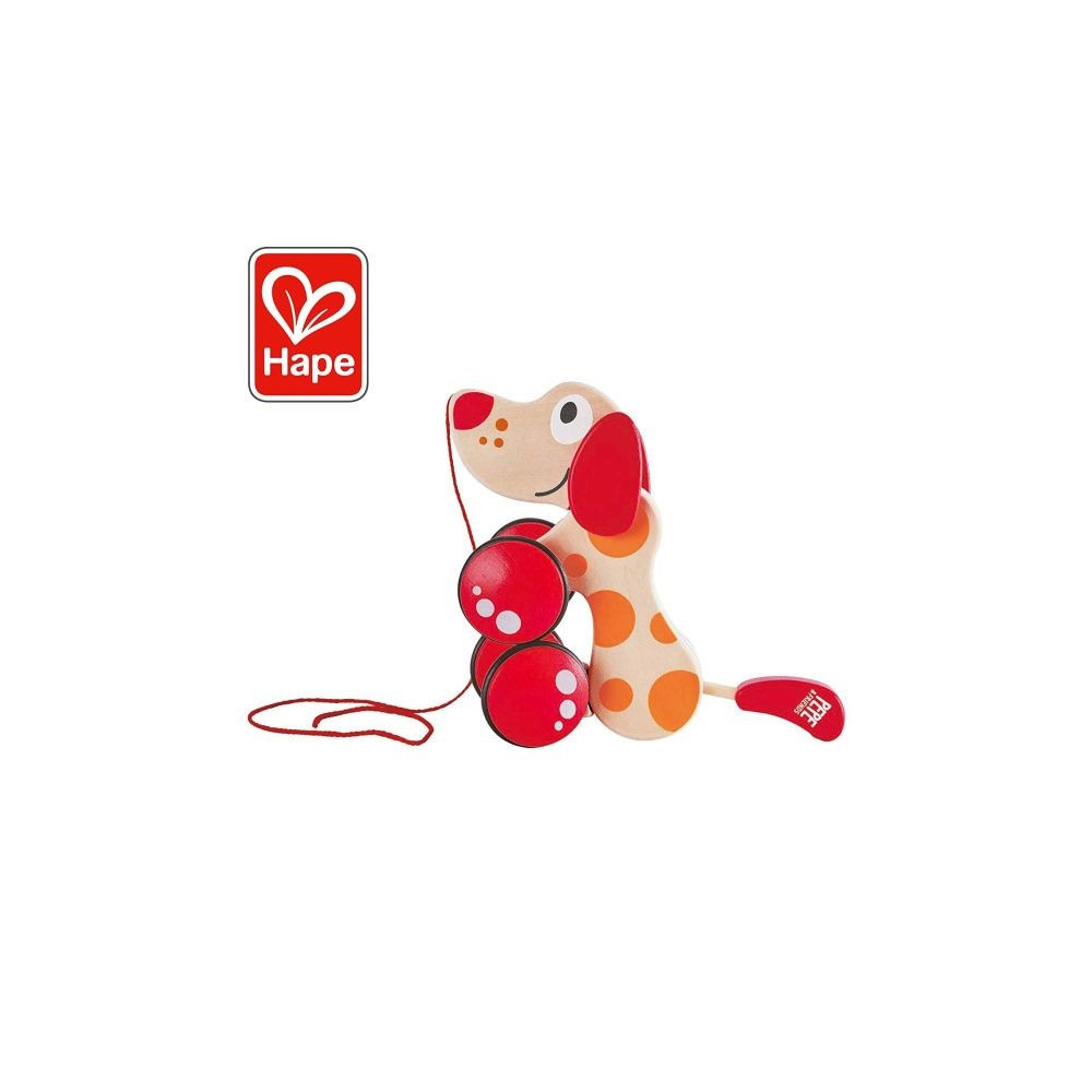 Hape Walk-A-Long Puppy Push And Pull Walk-A-Long Wooden Toy