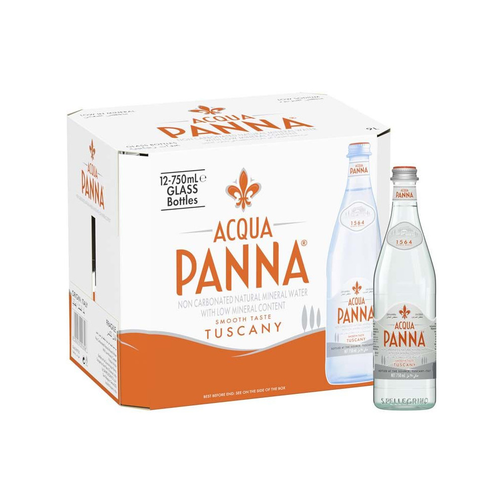 Acqua Panna Mineral Water Glass Bottles 750ml (12 x 750mL)
