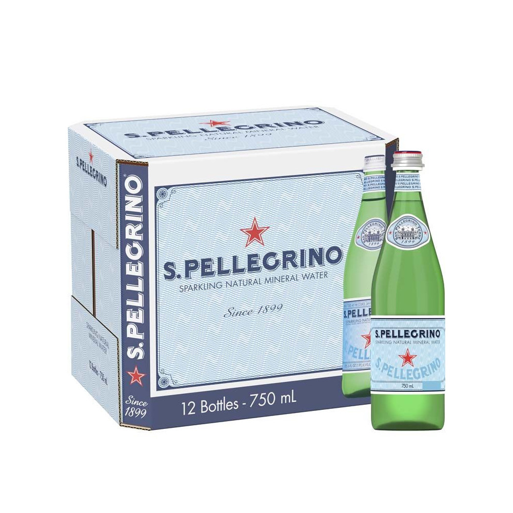 San Pellegrino Natural Sparkling Water Glass 750ml (12 X 750 ML)