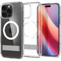 Spigen Ultra Hybrid S MagFit For iPhone 16 Pro Max Case Cover With Kickstand, Crystal Clear
