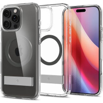 Spigen Ultra Hybrid S MagFit For iPhone 16 Pro Max Case Cover With Kickstand MagSafe Compatible, Graphite