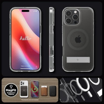 Spigen Ultra Hybrid S MagFit For iPhone 16 Pro Max Case Cover With Kickstand MagSafe Compatible, Graphite