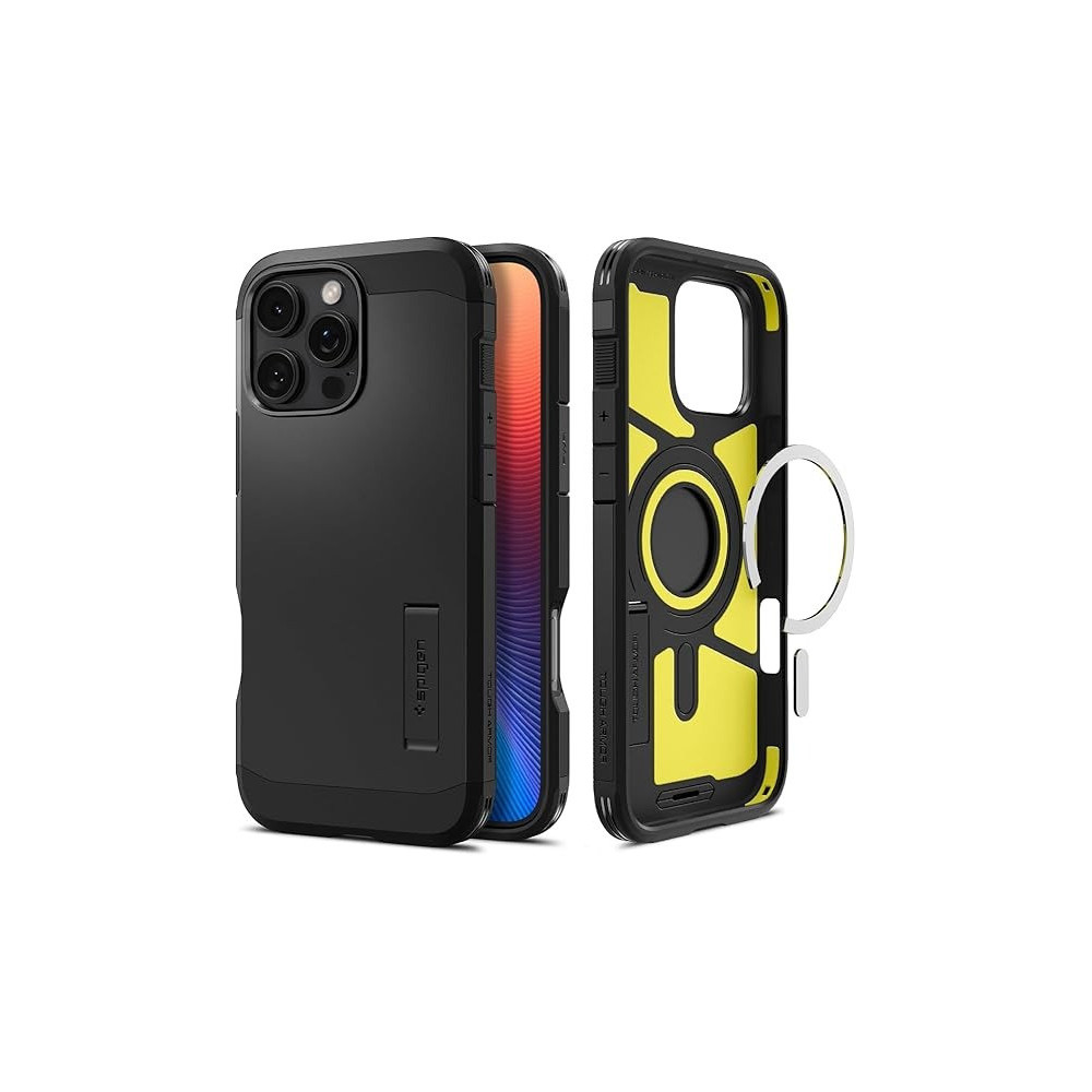 Spigen Tough Armor MagFit AI Designed For iPhone 16 Pro Max Case Cover MagSafe Compatible, Black