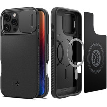 Spigen Optik Armor MagFit For iPhone 16 Pro Max Case Cover, MagSafe Compatible, Black