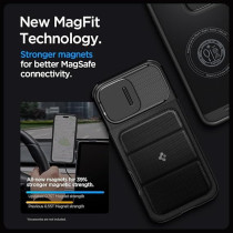 Spigen Optik Armor MagFit For iPhone 16 Pro Max Case Cover, MagSafe Compatible, Black
