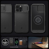 Spigen Optik Armor MagFit For iPhone 16 Pro Max Case Cover, MagSafe Compatible, Black