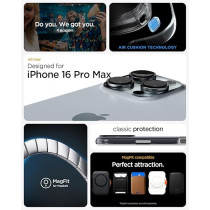 Spigen Classic C1 MagFit For iPhone 16 Pro Max Case Cover MagSafe Compatible Extreme Protection Tech, Bondi Blue
