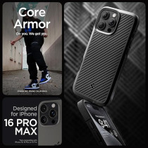 Spigen Core Armor Designed For iPhone 16 Pro Max Case Cover, Matte Black