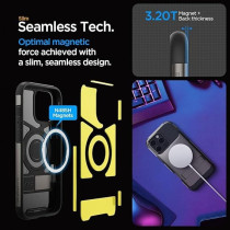 Spigen Slim Armor MagFit For iPhone 16 Pro Max Case Cover With Kickstand MagSafe Compatible, Gunmetal