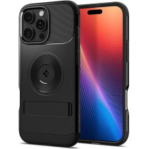 Spigen Slim Armor MagFit For iPhone 16 Pro Max Case Cover With Kickstand MagSafe Compatible, Black