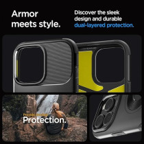 Spigen Slim Armor MagFit For iPhone 16 Pro Max Case Cover With Kickstand MagSafe Compatible, Black