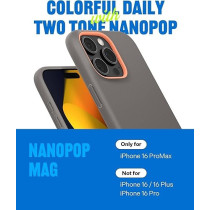 Caseology Nano Pop Mag For iPhone 16 Pro Max Case Cover MagSafe Compatible Military Grade, Papaya Gray