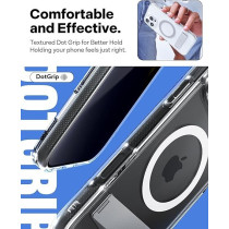 Caseology Capella Mag Kickstand For iPhone 16 Pro Max Case Cover MagSafe Compatible, Clear White Silver