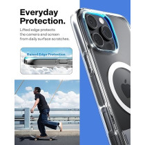 Caseology Capella Mag Kickstand For iPhone 16 Pro Max Case Cover MagSafe Compatible, Clear White Silver