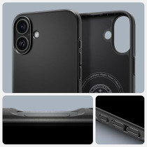 Spigen Thin Fit MagFit Designed For iPhone 16 Plus Case Cover MagSafe Compatible, Black