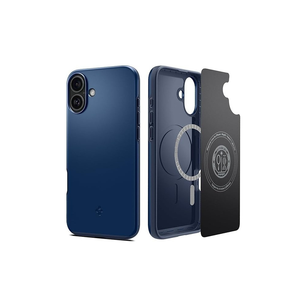 Spigen Thin Fit MagFit Designed For iPhone 16 Plus Case Cover MagSafe Compatible, Navy Blue