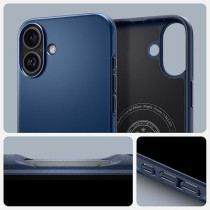Spigen Thin Fit MagFit Designed For iPhone 16 Plus Case Cover MagSafe Compatible, Navy Blue