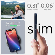 Spigen Thin Fit MagFit Designed For iPhone 16 Plus Case Cover MagSafe Compatible, Navy Blue