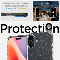 Spigen Liquid Crystal Glitter Designed For iPhone 16 Plus Case Cover, Crystal Quartz