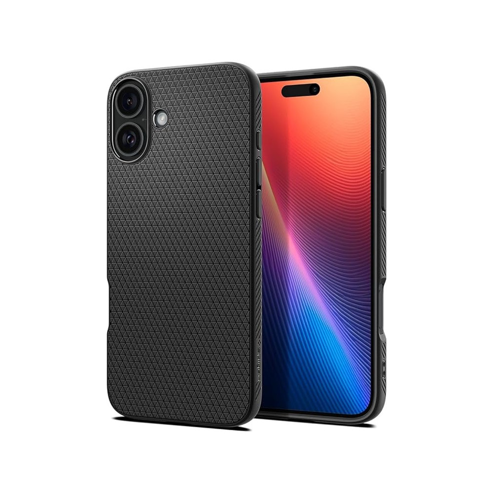 Spigen Liquid Air Designed For iPhone 16 Plus Case Cover, Matte Black