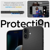 Spigen Liquid Air Designed For iPhone 16 Plus Case Cover, Matte Black