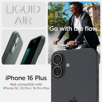 Spigen Liquid Air Designed For iPhone 16 Plus Case Cover, Abyss Green