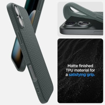 Spigen Liquid Air Designed For iPhone 16 Plus Case Cover, Abyss Green