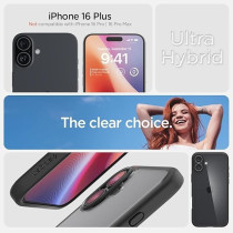 Spigen Ultra Hybrid Designed For iPhone 16 Plus Case Cover, Matte Black
