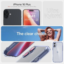 Spigen Ultra Hybrid Designed For iPhone 16 Plus Case Cover, Sky Crystal