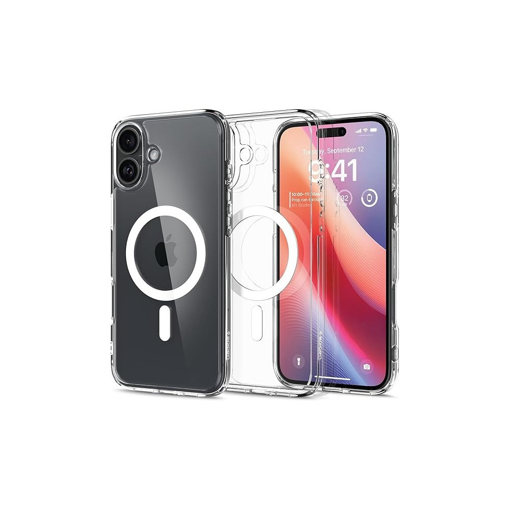 Spigen Ultra Hybrid MagFit Designed For iPhone 16 Plus Case Cover MagSafe Compatible, White