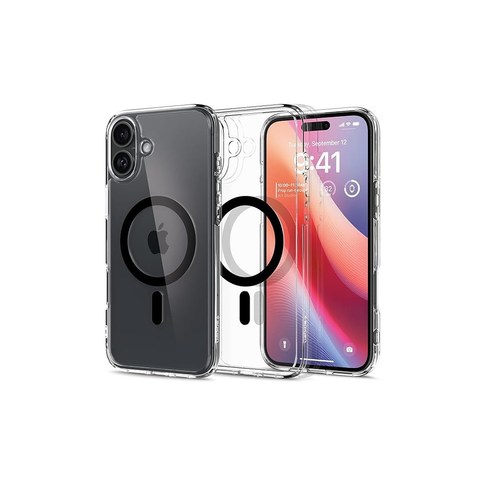 Spigen Ultra Hybrid MagFit Designed For iPhone 16 Plus Case Cover MagSafe Compatible, Black