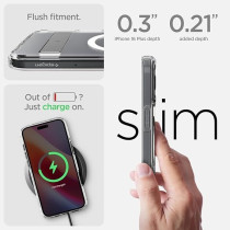 Spigen Ultra Hybrid S MagFit For iPhone 16 Plus Case Cover With Kickstand MagSafe Compatible, Crystal Clear
