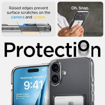 Spigen Crystal Slot Designed For iPhone 16 Plus Case Cover, Crystal Clear