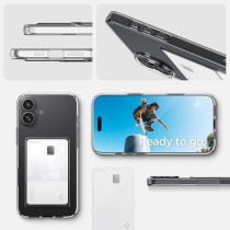 Spigen Crystal Slot Designed For iPhone 16 Plus Case Cover, Crystal Clear