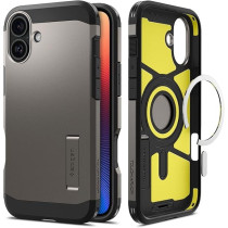 Spigen Tough Armor MagFit AI Designed For iPhone 16 Plus Case Cover MagSafe Compatible, Gunmetal
