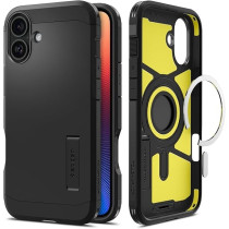 Spigen Tough Armor MagFit AI Designed For iPhone 16 Plus Case Cover MagSafe Compatible, Black