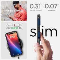 Spigen Tough Armor MagFit AI Designed For iPhone 16 Plus Case Cover MagSafe Compatible, Navy Blue