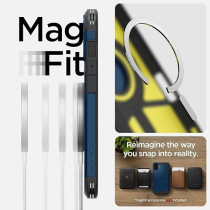 Spigen Tough Armor MagFit AI Designed For iPhone 16 Plus Case Cover MagSafe Compatible, Navy Blue