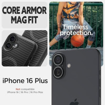 Spigen Core Armor MagFit For iPhone 16 Plus Case Cover MagSafe Compatible, Matte Black