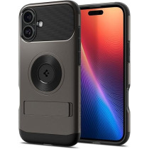Spigen Slim Armor MagFit For iPhone 16 Plus Case Cover With Kickstand MagSafe Compatible, Gunmetal
