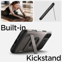Spigen Slim Armor MagFit For iPhone 16 Plus Case Cover With Kickstand MagSafe Compatible, Gunmetal