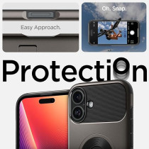 Spigen Slim Armor MagFit For iPhone 16 Plus Case Cover With Kickstand MagSafe Compatible, Gunmetal