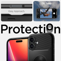 Spigen Slim Armor MagFit For iPhone 16 Plus Case Cover With Kickstand MagSafe Compatible, Black