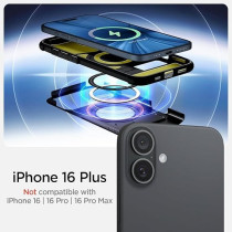 Spigen Slim Armor MagFit For iPhone 16 Plus Case Cover With Kickstand MagSafe Compatible, Black