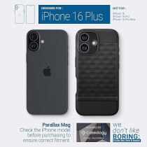 Caseology Parallax Mag For iPhone 16 Plus Case Cover MagSafe Compatible Military Grade, Matte Black